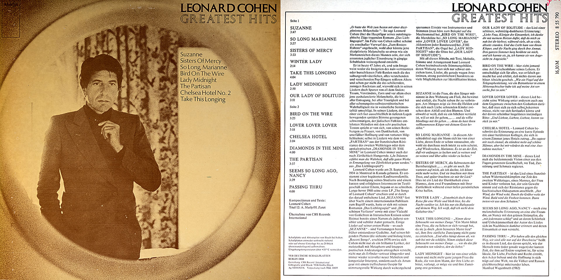 Leonard Cohen - Greatest Hits - Leonard Cohen
